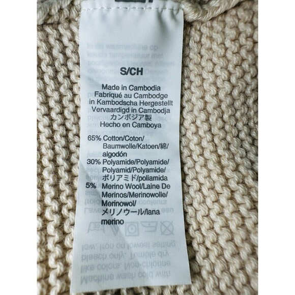 J. Crew Factory *NEW* Merino Wool Cotton Nylon Turtleneck Beige Sweater Women S‎ - Picture 7 of 11